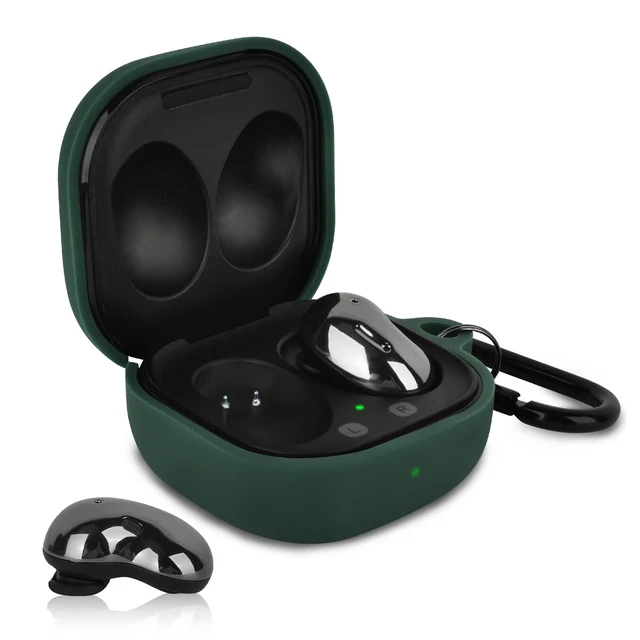 Alt view image 3 of 7 - Silicone Case Compatible with Samsung Galaxy Buds 2 Pro/Galaxy Buds 2/ Galaxy Buds Pro/Galaxy Buds Live Case (Midnight Green)