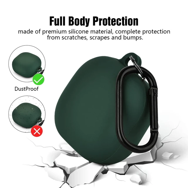 Alt view image 5 of 7 - Silicone Case Compatible with Samsung Galaxy Buds 2 Pro/Galaxy Buds 2/ Galaxy Buds Pro/Galaxy Buds Live Case (Midnight Green)