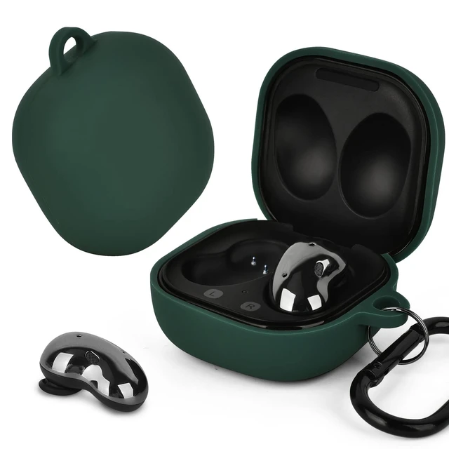 Alt view image 4 of 7 - Silicone Case Compatible with Samsung Galaxy Buds 2 Pro/Galaxy Buds 2/ Galaxy Buds Pro/Galaxy Buds Live Case (Midnight Green)