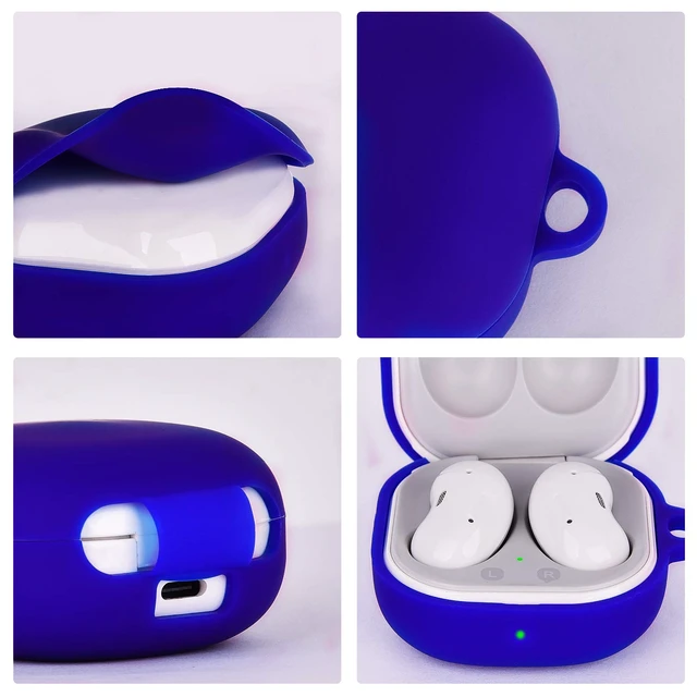 Alt view image 3 of 7 - Silicone Case Compatible with Samsung Galaxy Buds 2 Pro/Galaxy Buds 2/ Galaxy Buds Pro/Galaxy Buds Live Case (Cobalt Blue)
