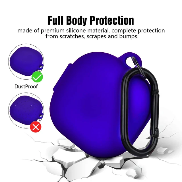 Alt view image 5 of 7 - Silicone Case Compatible with Samsung Galaxy Buds 2 Pro/Galaxy Buds 2/ Galaxy Buds Pro/Galaxy Buds Live Case (Cobalt Blue)
