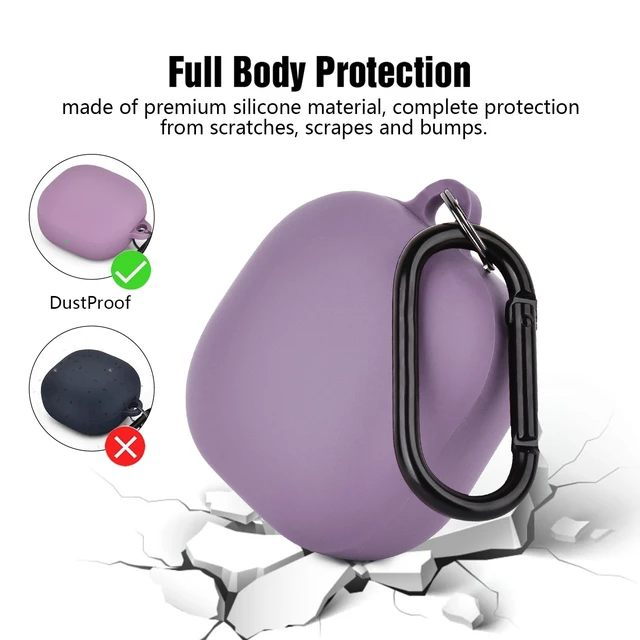 Alt view image 6 of 7 - Silicone Case Compatible with Samsung Galaxy Buds 2/Pro/Live/Pro 2/FE Cases (Smokey Mauve)
