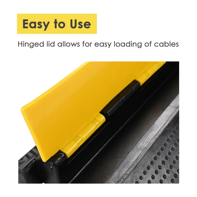 Alt view image 4 of 7 - Cable Ramp Protector 1 Channel Garden Hose Protecitive 22000 Lbs Load Capacity Heavy Duty Speed Bump for Road Driveway Walkway, 2 Packs