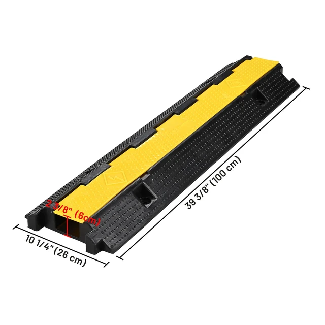 Alt view image 7 of 7 - Cable Ramp Protector 1 Channel Garden Hose Protecitive 22000 Lbs Load Capacity Heavy Duty Speed Bump for Road Driveway Walkway, 2 Packs