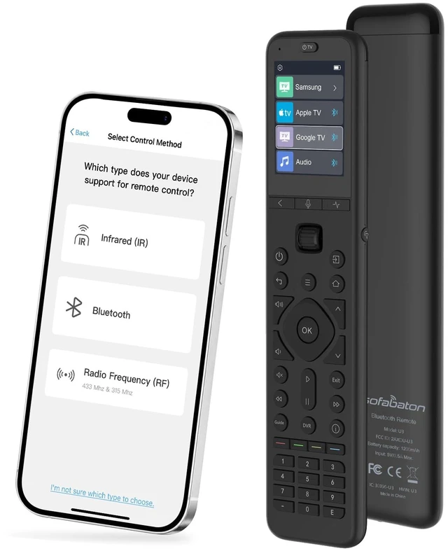 Main image of U3 Universal Remote Control,All in One Smart Remote Control Scroll Wheel,Air Mouse,Bluetooth Multipoint,Works with IR/BT/RF Devices,Voice Control with Google Assistant,Customize App