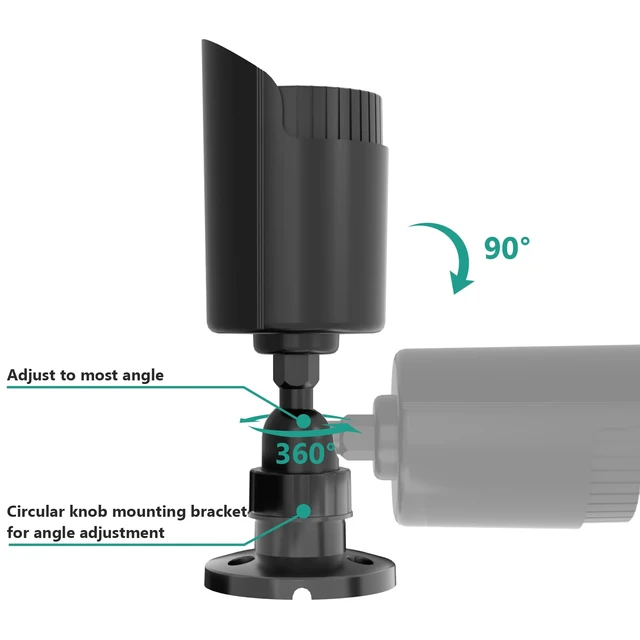 Alt view image 5 of 7 - Fake Security Camera with Flashing Red Light, 2 Pack, BlackTC-B2 Dummy Cameras for Outside Indoor, Home Simulated Surveillance Cam, Realistic Look, Weatherproof, Warning Sticker Included