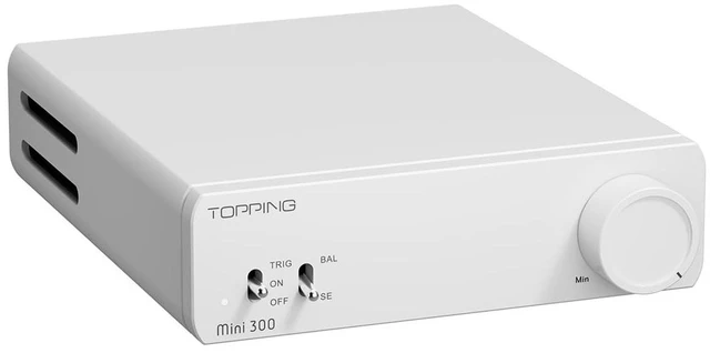 Main image of Topping Mini 300 Compact Desktop Power Amplifier - Fully-Balanced Class-D Amp, TRS/RCA Input, 12V Trigger, Ultra-Low Distortion, Zero-Noise Safe and Reliable (White)