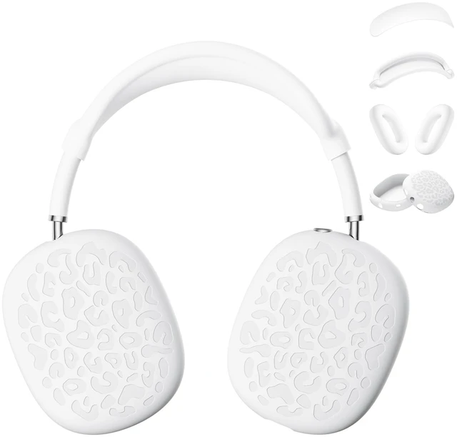 Main image of Leopard Silicone Case Cover for AirPods Max Headphones,Ear Pad Case Cover/Ear Cups Cover/Headband Cover for AirPod Max (USB-C/Lightning) Accessories Silicone Protector for Apple AirPods Max