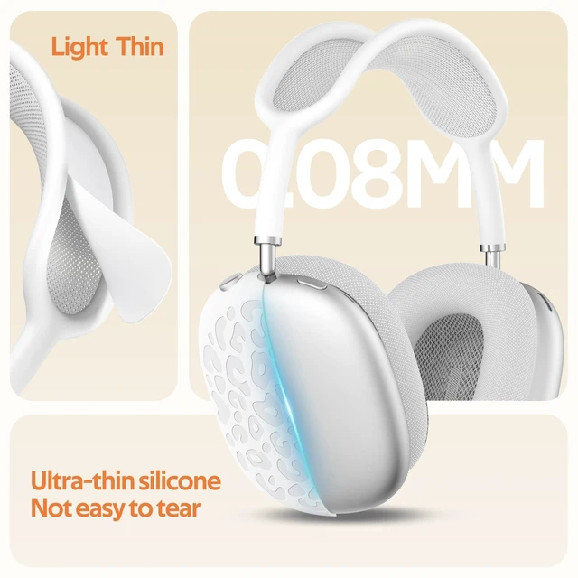 Alt view image 2 of 7 - Leopard Silicone Case Cover for AirPods Max Headphones,Ear Pad Case Cover/Ear Cups Cover/Headband Cover for AirPod Max (USB-C/Lightning) Accessories Silicone Protector for Apple AirPods Max
