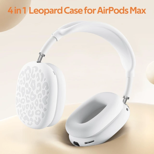 Alt view image 4 of 7 - Leopard Silicone Case Cover for AirPods Max Headphones,Ear Pad Case Cover/Ear Cups Cover/Headband Cover for AirPod Max (USB-C/Lightning) Accessories Silicone Protector for Apple AirPods Max