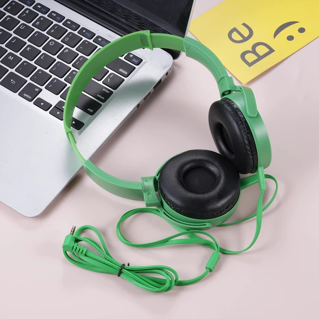 Alt view image 5 of 7 - 2 Pack Kids Headphones for School Classroom Students, Wired Headphones Durable Class Set Earphones for Children Toddler Teens Boys Girls and Adult (LS450, Green+Orange)