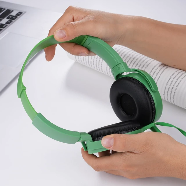 Alt view image 6 of 7 - 2 Pack Kids Headphones for School Classroom Students, Wired Headphones Durable Class Set Earphones for Children Toddler Teens Boys Girls and Adult (LS450, Green+Orange)