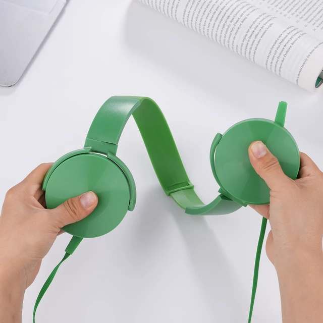 Alt view image 7 of 7 - 2 Pack Kids Headphones for School Classroom Students, Wired Headphones Durable Class Set Earphones for Children Toddler Teens Boys Girls and Adult (LS450, Green+Orange)