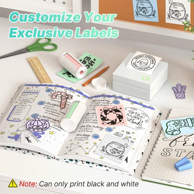 Alt view image 4 of 7 - Mini Sticker Printer, PM290 Sticker Maker Machine with 3 Roll Paper Good Quality, Portable, Smart AI APP, Mini Printer for Study, Gifts for Girls Boys, Back to School Supplies for Teachers