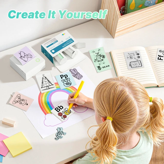 Alt view image 6 of 7 - Mini Sticker Printer, PM290 Sticker Maker Machine with 3 Roll Paper Good Quality, Portable, Smart AI APP, Mini Printer for Study, Gifts for Girls Boys, Back to School Supplies for Teachers