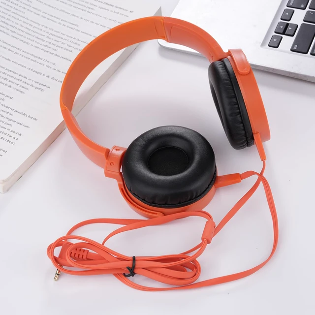 Alt view image 2 of 7 - Classroom Headphones 2 Pack for School Students Kids, Durable Class Set Wired Earphones for Children Toddler Teens Boys Girls and Adult (LS450, Dark Blue+Orange)