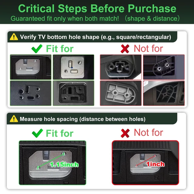 Alt view image 2 of 7 - TV Stand for Hisense TV Legs, TV Stand Legs for Hisense Select TV Model, for 50R6E3 55R6090G 55R6G 55U6GR5 58R6E3 32H4030F3 65R6090G5, with Screws