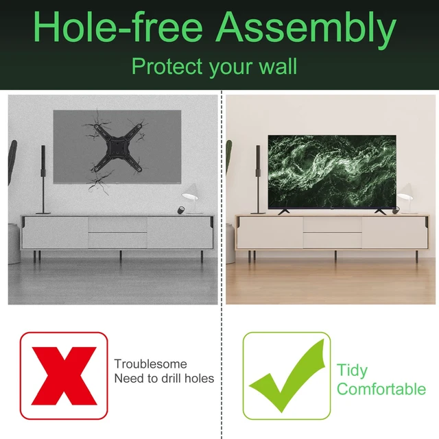 Alt view image 5 of 7 - TV Stand for Hisense TV Legs, TV Stand Legs for Hisense Select TV Model, for 50R6E3 55R6090G 55R6G 55U6GR5 58R6E3 32H4030F3 65R6090G5, with Screws