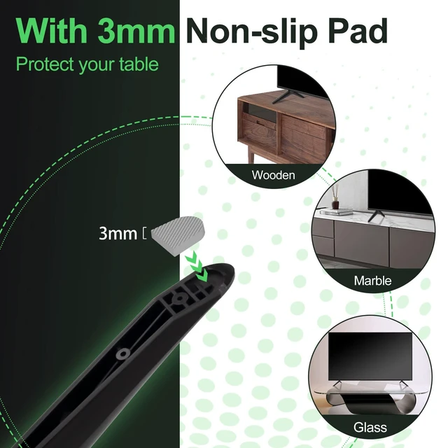 Alt view image 7 of 7 - TV Stand for Hisense TV Legs, TV Stand Legs for Hisense Select TV Model, for 50R6E3 55R6090G 55R6G 55U6GR5 58R6E3 32H4030F3 65R6090G5, with Screws