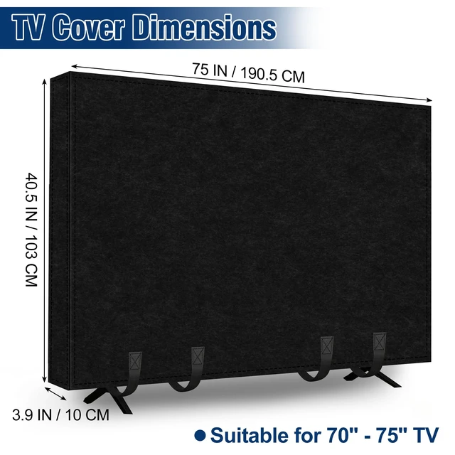 Alt view image 2 of 7 - TV Moving Cover 70"75", Thick Felt Dust Anti-Scratch TV Screen Cover with Bottom Strap for TV Moving, Home Renovation & Pet Scratch or Other Furniture