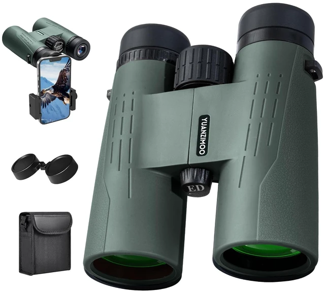 Main image of 12x42 HD Binoculars for Adults High Powered Binoculars with Upgraded Phone Adapter Compact Binocular with Low Light Night Vision for Bird Watching Hunting Outdoor Sports Concerts Green