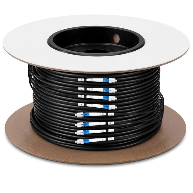 Main image of 50M/164FT 4Core OS2 Single Mode LC to LC Armored Fiber Optic Cable 9/125um OD 5.0mm 4 Core Patch Cord, Compatible with OS1 and OS2, LSZH Jacket, for FTTH, Data Center, Long-distance Use