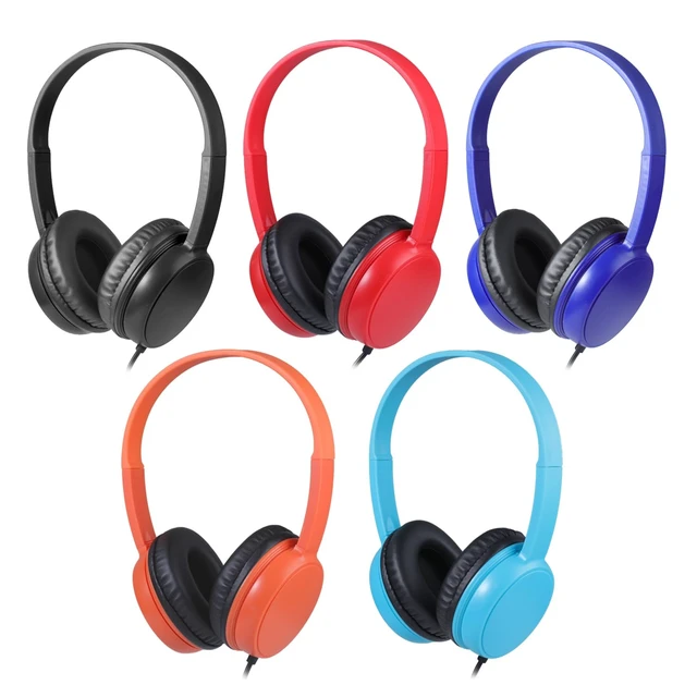 Main image of Kids Headphones 5 Pack Bulk Multi-Color for School Classroom Students Children and AdultDurable Wired Headsets
