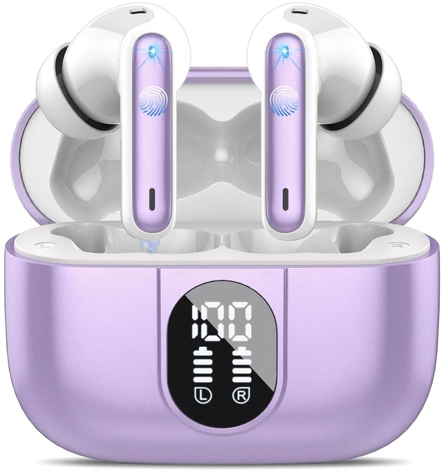 Main image of 2025 Bluetooth 5.3 Headphones Wireless Earbuds HiFi Stereo, 40H Playtime in-Ear Earbud, Bluetooth Earbuds with LED Power Display, IP7 Waterproof Wireless Earphones Sport Headset for Android iOS