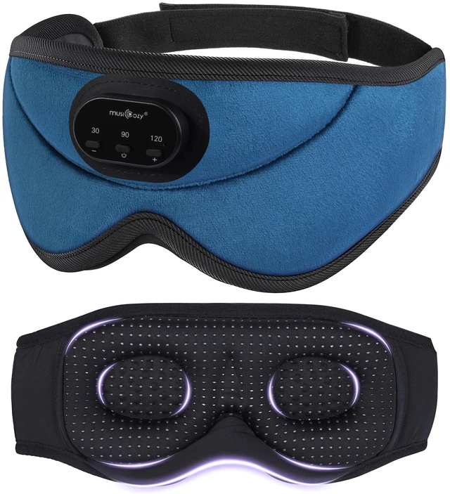 Main image of Sleep Headphones Bluetooth 5.4 with Smart Timer 3D Eye Mask Auto Shut Off Timer, 14-Hour Playtime, 100% Blackout, Removable Module Washable Design for Sleeping Travel and Meditation