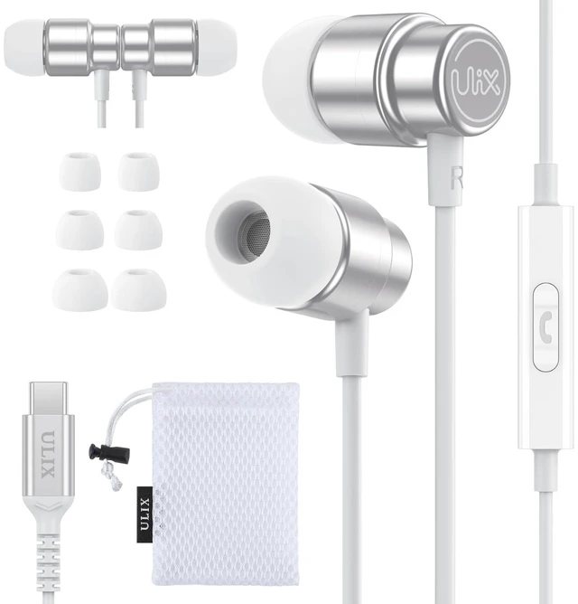 Main image of Rider USB C Headphones, Magnetic USB-C Earbuds for iPhone 16 15 Pro Max Plus Samsung Galaxy S24 S23 Ultra S22 S21 FE S20 Z Flip 3 Fold 4 A53 A54, USB Type C Earphones - White