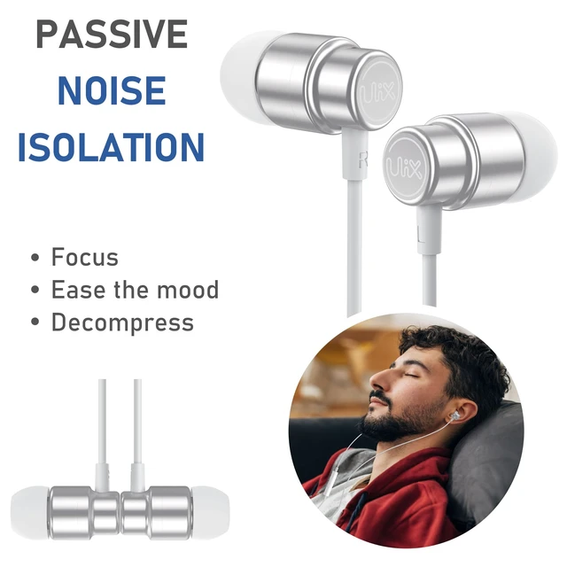 Alt view image 5 of 7 - Rider Wired Earbuds in-Ear Headphones, Earphones with Microphone, with Anti-Tangle Cable, Ear Buds for iPhone, iPad, Samsung, School Students, Kids, Women, Small Ears - White
