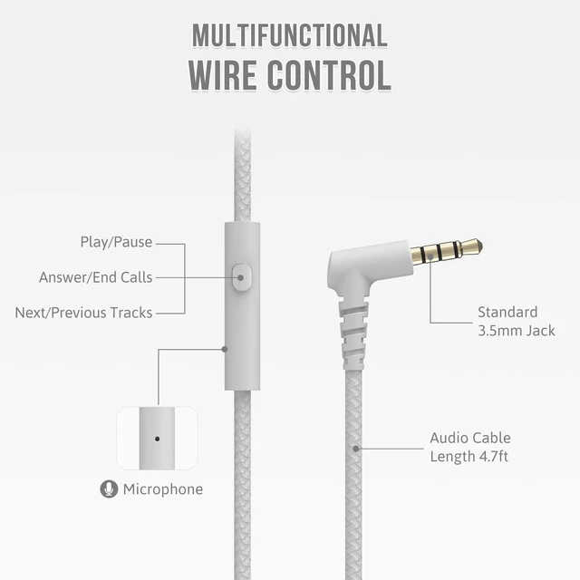 Alt view image 3 of 7 - L22 Foldable Wired Headphones for Kids Girls Boys with Microphone Stereo 3.5mm Corded Head phones for School Classroom Airplane Chromebooks Computer Laptop Phones (Grey)