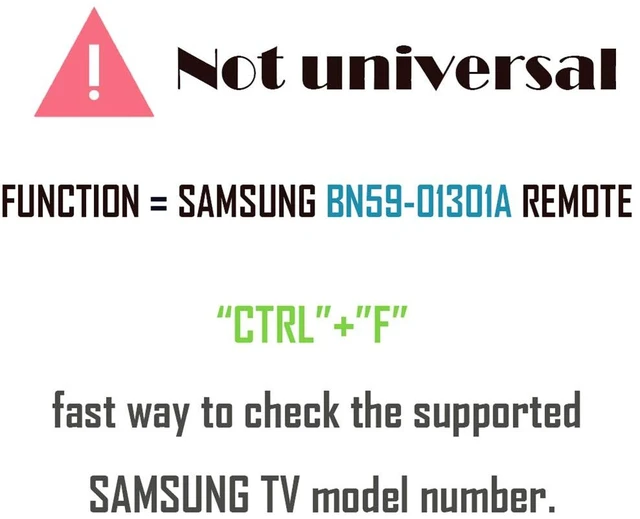 Alt view image 2 of 5 - BN59-01301A Replacement for Samsung TV Remote Control (Non Universal) for UN55NU6900 UN32N5300 UN43NU6900 UN50NU6900 UN50NU7100 UN55NU7100 UN55NU7300 UN65NU7100 with GP Alkaline 2 pcs Batteries