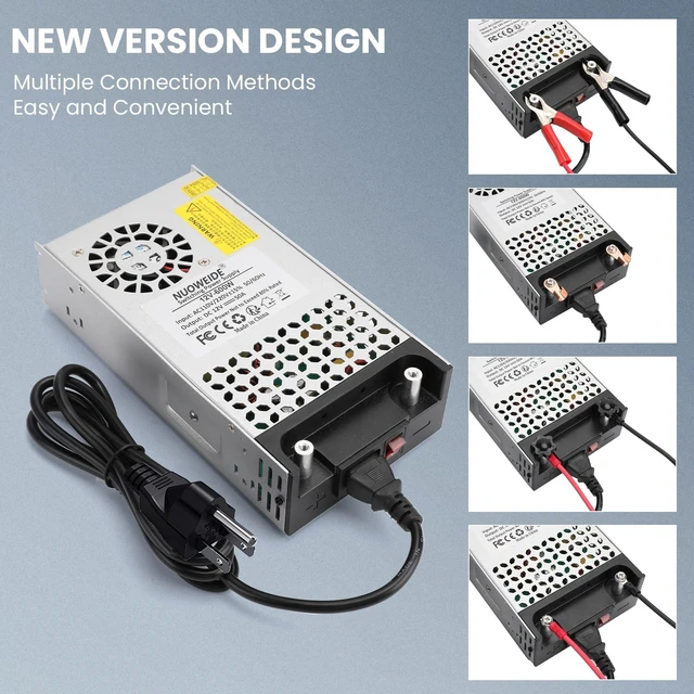 Alt view image 6 of 7 - 110V AC to 12V DC Converter 50A 600W Power Supply 12V 50A 600W Switch Power Supply AC to DC Converter for CCTV Camera System, 3D Printer, LED Strip, Computer Project