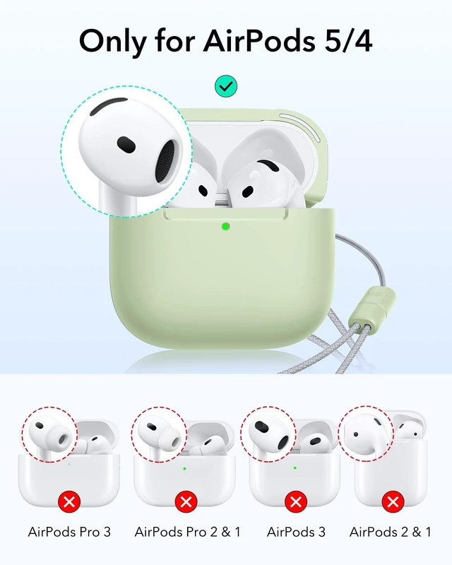 Alt view image 2 of 7 - for AirPods 5/4 Gen Case, Compatible with MagSafe, Light Green Compatible With AirPods 5/4 (USB-C), Magnetic Lid, Full Drop Protection, Lanyard, Clear LED Indicator, Pulse Series