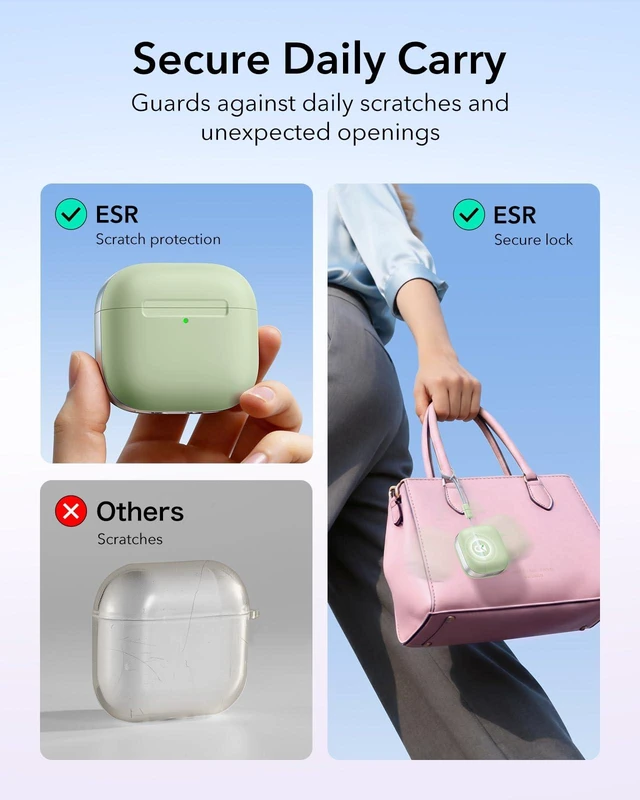 Alt view image 6 of 7 - for AirPods 5/4 Gen Case, Compatible with MagSafe, Light Green Compatible With AirPods 5/4 (USB-C), Magnetic Lid, Full Drop Protection, Lanyard, Clear LED Indicator, Pulse Series