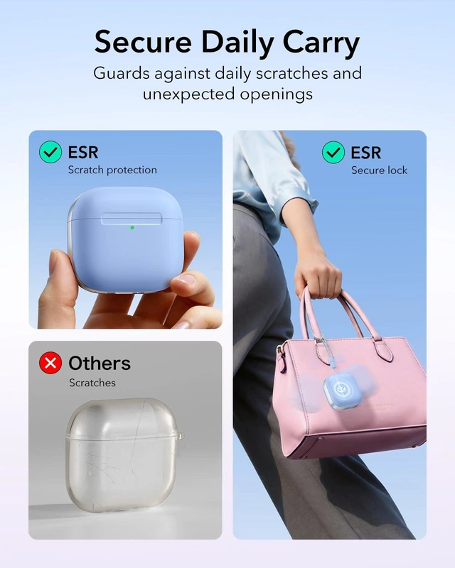 Alt view image 6 of 7 - for AirPods 5/4 Gen Case, Compatible with MagSafe, Light Blue Compatible With AirPods 5/4 (USB-C), Magnetic Lid, Full Drop Protection, Lanyard, Clear LED Indicator, Pulse Series