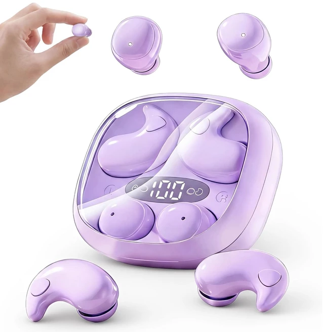 Main image of Sleep Earbuds for Side Sleepers, Wireless Earbuds for Sleeping, Discreet in-Ear Earphones for Small Ear Canals, Noise Cancelling, Small Ear Buds for Sleep, Work, Relax(Purple)