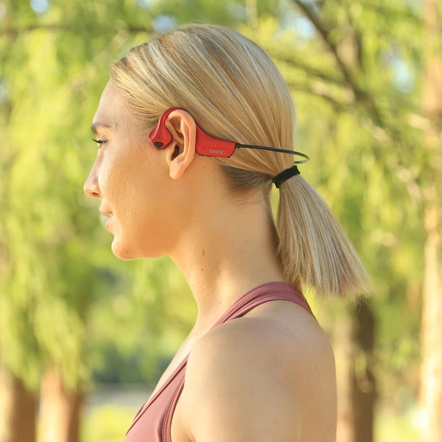 Alt view image 7 of 7 - Bone Conduction Headphones Bluetooth - Open-Ear Earbuds, Wireless Headset with Mic, Titanium Lightweight Sweat Resistant for Workout Running Hiking Driving Bicycling