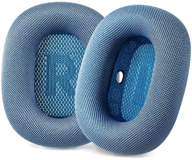Main image of Ear Cushions Compatible with Apple AirPods Max Headphones - Sky Blue Silicone Lined Mesh High-Density Foam Strong Magnet Ear Pads