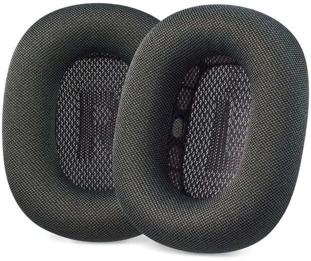 Main image of Ear Cushions Compatible with Apple AirPods Max Headphones - Space Gray Silicone Lined Mesh High-Density Foam Strong Magnet Ear Pads