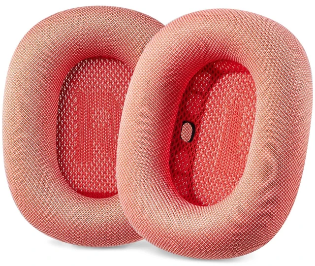 Main image of Premium Ear Cushions Compatible with Apple AirPods Max Headphones Pink Silicone Lined Mesh High-Density Foam Strong Magnet Ear Pads