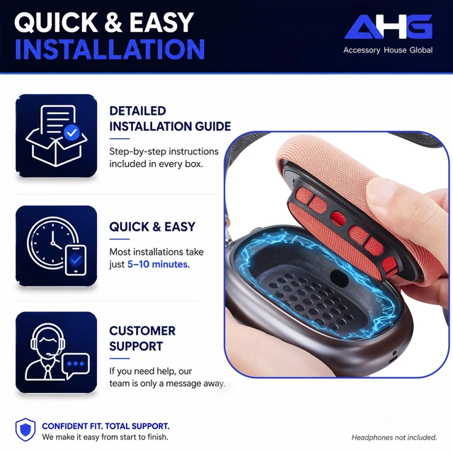 Alt view image 7 of 7 - Premium Ear Cushions Compatible with Apple AirPods Max Headphones Pink Silicone Lined Mesh High-Density Foam Strong Magnet Ear Pads