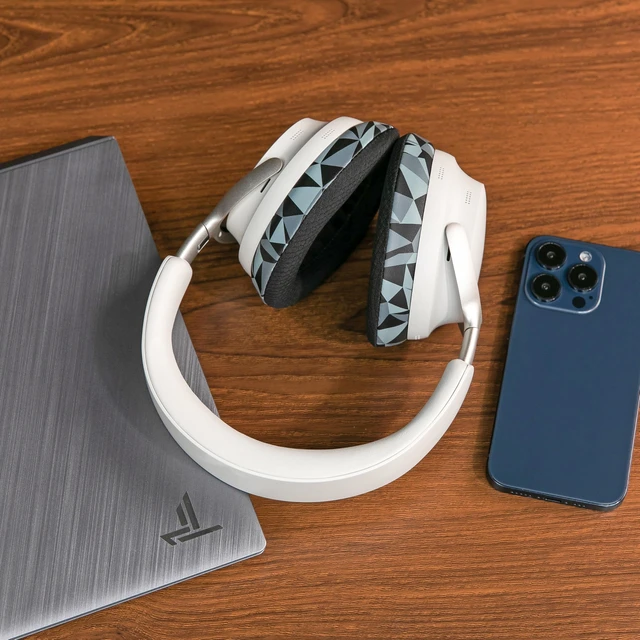 Alt view image 3 of 7 - Freeze QC Ultra - Cooling Gel Earpads for Bose QuietComfort Ultra 1 & 2 Made by Wicked Cushions Breathable Fabric, XL Ear Opening & Thickness, Cooler For Longer Geo Grey
