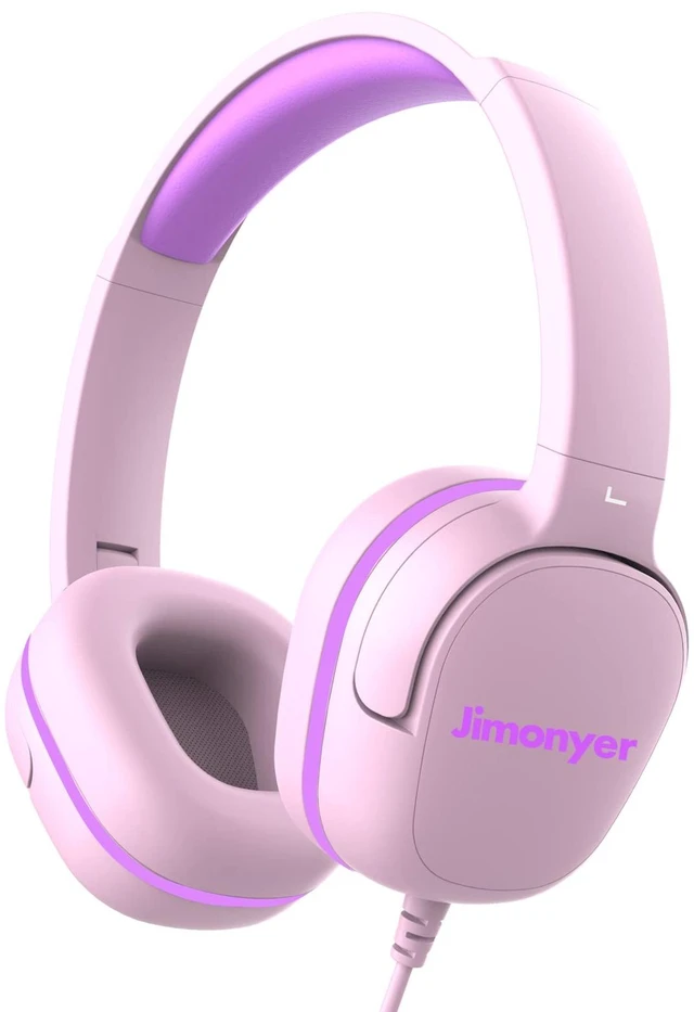Main image of Kids Headphones for School, 3.5mm Jack Wired Headphones for Kids with Safe Volume Limiter, HD Stereo Sound On-Ear Girls Boys Toddler Headphone for Tablet, iPad, Kindle(Pink)