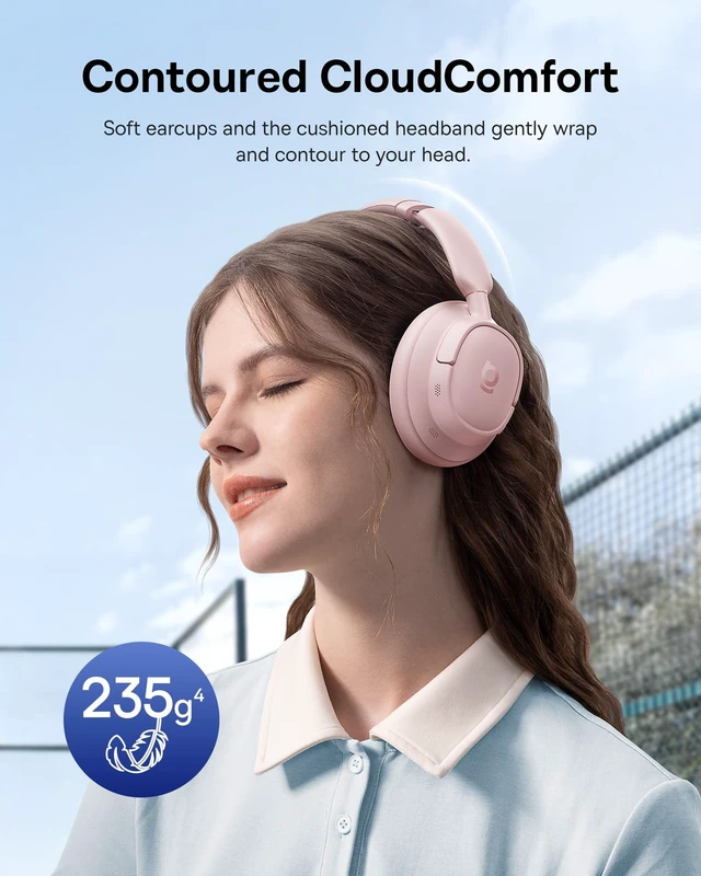 Alt view image 4 of 7 - Bass BH1 NC Adaptive Active Noise Cancelling Headphones, Real-Time Adaptive Hybrid ANC, SuperBass 2.0, LDAC Hi-Res Sound, 80H Playtime, 5-Mic AI Clear Calls, Comfortable Fit, Bluetooth 6.0