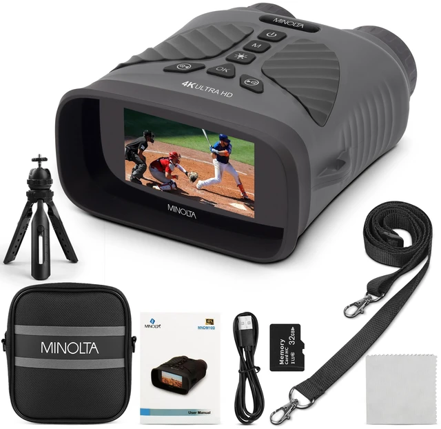 Main image of MNDM10B 4K Video 10x25 Digital Night Vision Monocular Kit (Gunmetal Includes a built-in camera for capturing what you see through the monocular