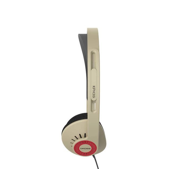 Alt view image 2 of 7 - KPH30i Retro Style On-Ear Headphones, Rhythm Beige, Microphone, Wired In-Line Microphone and Touch Remote Control, D-Profile Design, 3.5mm Jack