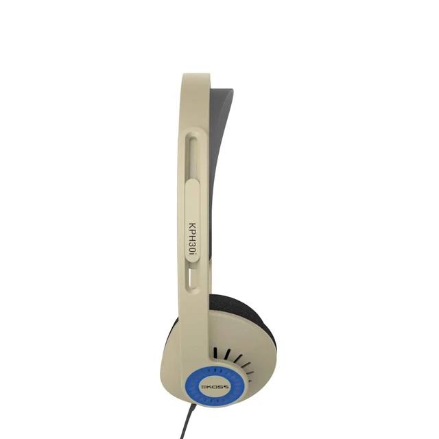 Alt view image 4 of 7 - KPH30i Retro Style On-Ear Headphones, Rhythm Beige, Microphone, Wired In-Line Microphone and Touch Remote Control, D-Profile Design, 3.5mm Jack