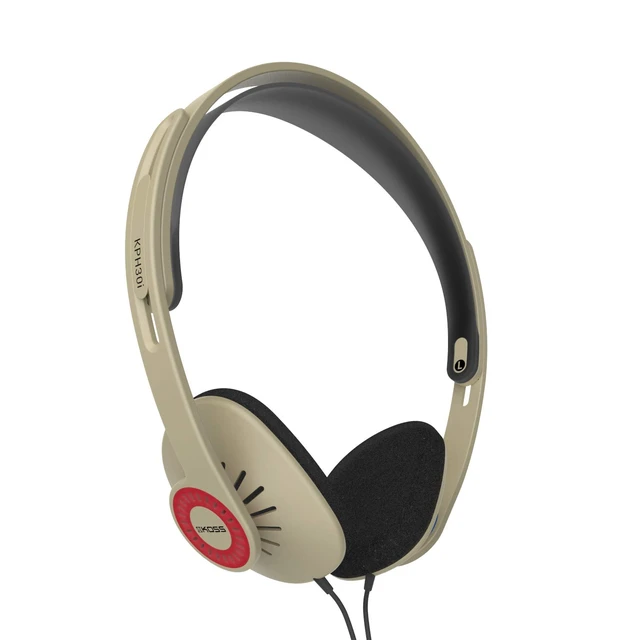 Alt view image 6 of 7 - KPH30i Retro Style On-Ear Headphones, Rhythm Beige, Microphone, Wired In-Line Microphone and Touch Remote Control, D-Profile Design, 3.5mm Jack